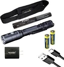 Fenix LD22 V2 800 Lumen slim LED tactical flashlight, rechargeable battery, 2 AA