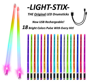 Color Changing LED Drum Sticks Light Up USB NEW Now USB Rechargeable!