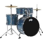 PDP by DW Encore Complete 5-Piece Drum Set Chrome Hardware Cymbals Azure Blue