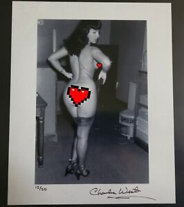 Bettie Page Photo Signed Numbered By Charles West #12/20 Rare Burlesque
