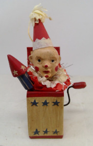Vicki Smyers Bethany Lowe 4th of July Patriotic Clown Jack in the Box Ornament