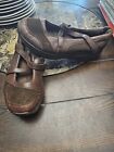Skechers Shape Ups Brown Leather Mary Jane Shoes Toning Women's Size 9.5