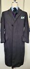 Vtg J Press Wool Charcoal Gray Herringbone Tweed Overcoat Top Coat Men’s ~38R