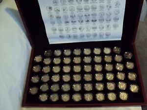 1999-2009  complete clad proof quarter set in cherry box all coins  in capsules