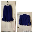 Plaza South 2-Piece  Jacket And  Skirt Suit Womens Size 10P Blue