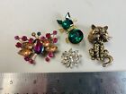 Collection Lot Vintage High End Designer Signed Rhinestone Brooches - M7