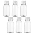 6pcs 100ml Clear PET Juice Bottles with Tamper Evident Caps-OS