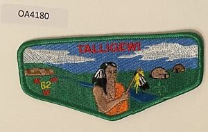 Boy Scout OA 62 Talligewi Lodge Green Border Flap