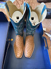 R Watson Tan Ostrich Cowboy Boots, 12D, BNIB, Runs Large
