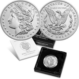 Morgan 2021 Silver Dollar with Mint Mark COA in Box Uncirculated San Francisco