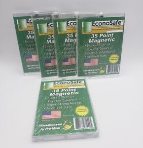 (5-Pack) EconoSafe Magnetic One Touch Card Holders 35pt Regular Size Cards w/ UV