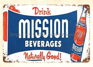 Drink Mission Beverages metal tin sign poster wall hanging