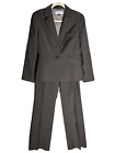 Tahari Arthur S. Levine Women's 2-piece Pant Suit Set 12 Wool Blend Brown Stripe