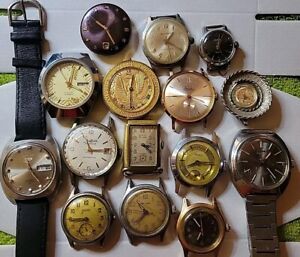 Old Stock & Vintage - Lot of 16 Watches Mechanical AS IS PARTS REPAIR