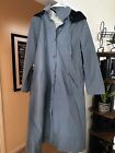 London Fog Coat Womens 10 Reg Light Blue Trench Belted Hooded All Weather