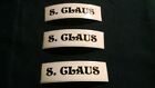 Elf w/ Mailbox Blow Mold Name Sticker Replacement Part says S. CLAUS, 3 stickers