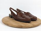 Trotters Lucy Woven Leather Slingback Flats Sandals Womens Shoes Size 9 M