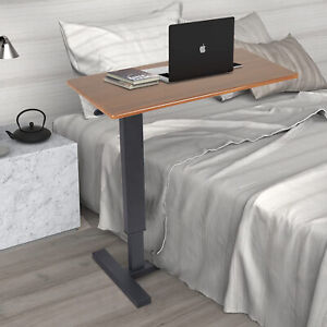Movable Overbed Bedside Table Lift Desk Tray Table With Wheels for Hospital Home