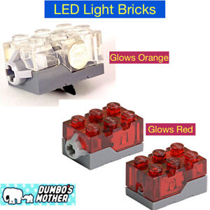 Lego Light Brick LED Electric 2x3x1 1/3 Trans-Red or Clear Top Christmas House