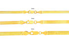 10K Yellow Gold Solid 3mm-5mm High Polish Silk Herringbone Chain Necklace 16-24