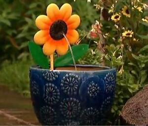 Bernini Greta Metal Flower Spitter Yellow Sunflower Water Fountain Pump Large