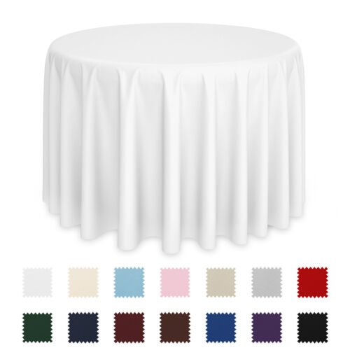Round Wedding Banquet Polyester Fabric Tablecloth