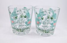 1960's Taylor Smith Taylor Blue Boutonniere 6 oz Flat Tumblers, Set of 2