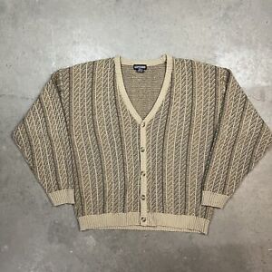 Vintage 90s Coogi Style Cardigan Sweater Brown XL