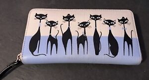 Rare Kate Spade NEW YORK Jazz Things Up Cats Lacey Long Wallet Round Zip Wallet
