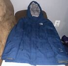 The North Face Coat 550 Down Hyvent Hooded Jacket Blue Kids Girls Size Large