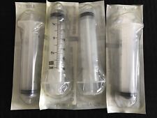 (Lot of 4) Plastic 60mL Disposable Luer-Lok Tip Plastic Single-Use Syringes