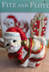 Fitz and Floyd Christmas Kitty Kringle Salt And Pepper Shaker New In Box 2005
