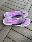 Nike Womens Flip Flop Comfort Footbed Thong Sandals Shoes White Purple Size 9