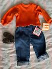Lee Middleton Doll Clothes Orange Shirt & Cuffed Denim Pants Shoes