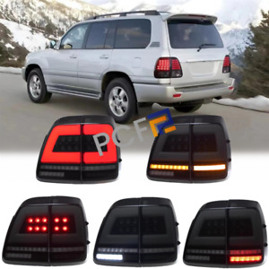 For Toyota Land Cruiser LC100 LED Smoked Black Left + Right Rear Tail Lights
