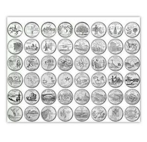 1999-2008 US State Quarters Complete Set of 50 P&D Mixed.
