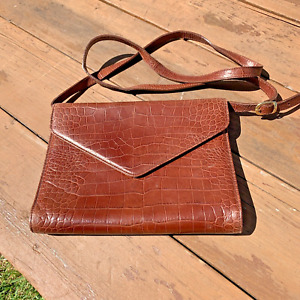 Designer Cristian Genuine Italian Leather Crocodiled Exotic Hand Bag Purse..