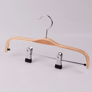 200x Natural Finish Wooden Pant Hangers Kids Children Clothes Dual-use Hanger