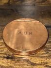 Vtg Antique Round Copper Case Box Hinged Made England A.B.M Abercrombie & Fitch