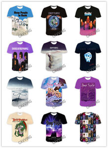 Hot Sales ! New Fashion Deep Purple Band 3D Print Casual T-shirts for Women/men