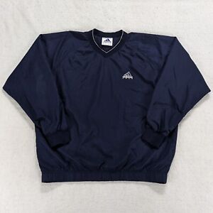 Vtg 90s Adidas Golf Pullover Windbreaker Jacket Men's Medium Navy Blue Logo EUC