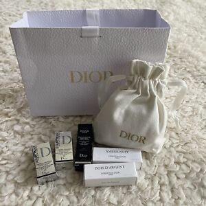 Lot Of 5 Dior Fragrance Makeup Lipstick Pouch Samples With Bag Ambre Nuit New