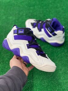 Adidas Top Ten 2000 Mid Mens Basketball Shoes White Purple HQ4622 NEW Size 10.5