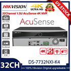 Hikvision AcuSense 32Channel 4K NVR DS-7732NXI-K4 4 SATA Face Recognition NO POE