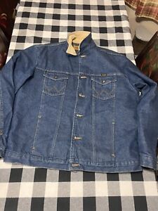 Wrangler Jacket Mens XL Lined Vintage Blue Denim USA Cotton Nice Ck Measurements
