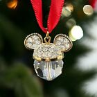 Rare Art of Disney Gallery Swarovski Crystal Christmas Ornament Mickey Santa