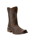 Men's Brown Square Toe Pre-Worn Look Unlined Cowboy Boots