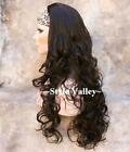 New ListingDark Brown 3/4 Fall Hairpiece Layered Extra Long Curly Half Wig Hair piece #4