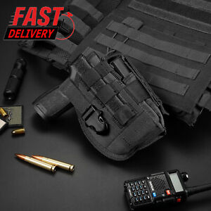 Tactical Molle Right Hand Gun Holster Fits Pistol with Laser or Light Attachment