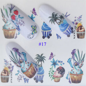 Nail Art Stickers 3D Nails Decals Nail Foil DIY Flower Slider Nail Decoration ♪